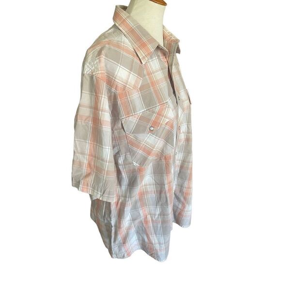 Wrangler Men's Checkered Plaid Vintage Short Sleeve Button-Down Shirt Size 2XL - Picture 3 of 7
